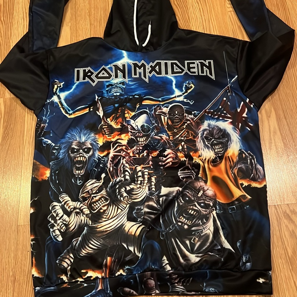 Black Iron Maiden hoodie with front and back graphics size XXL - Picture 7 of 13